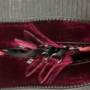 TUK Burgundy Velvet Creepers so cute and in like new condition.    Size 9